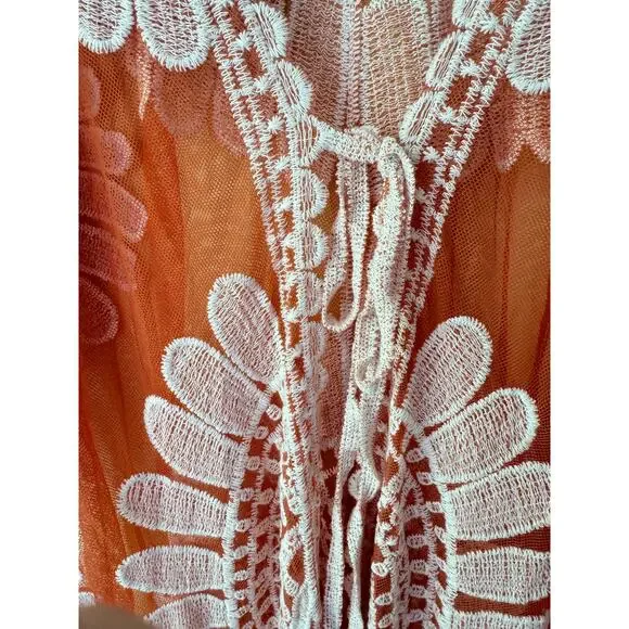 NEW Siren Lily Womens XL Longline Embroidered Cardigan Maternity Kimono Boho - Picture 8 of 10